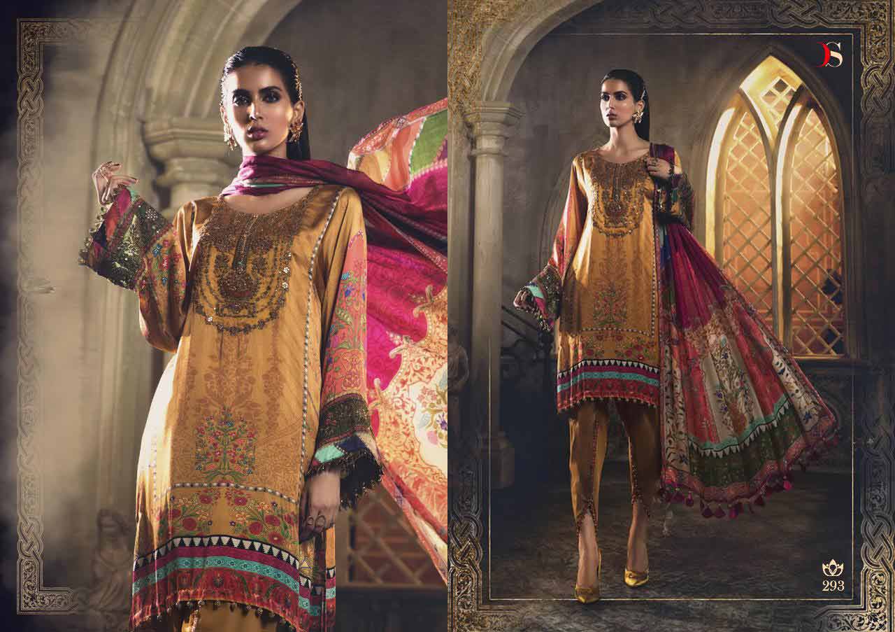 Maria B Silk Deepsy Satin Silk Handwork Suits Maria B Silk Deepsy Satin Silk Handwork Suits